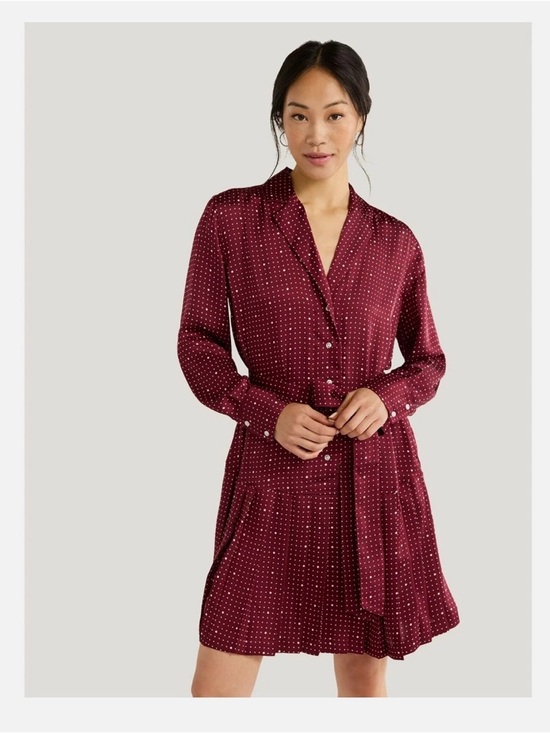 Free Assembly Dresses & Skirts - Free Assembly Women's Pleated Mini Shirtdress with Long Sleeves XL